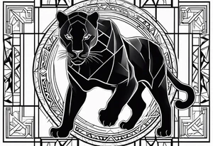 Black panther tattoo idea