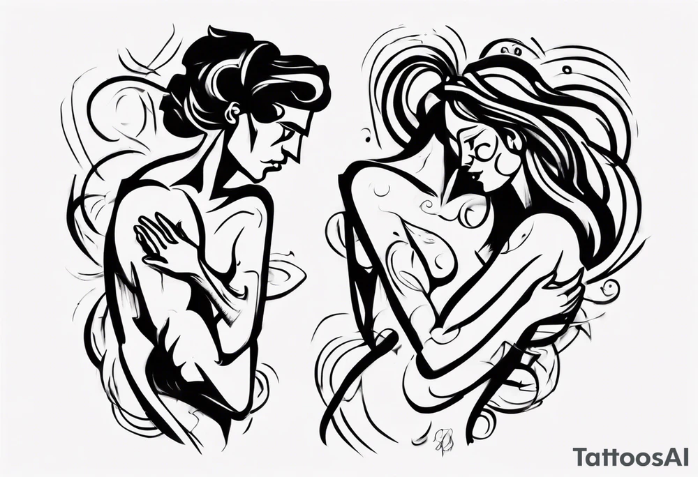 Dancing guy and girl tattoo idea