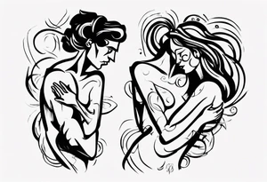 Dancing guy and girl tattoo idea