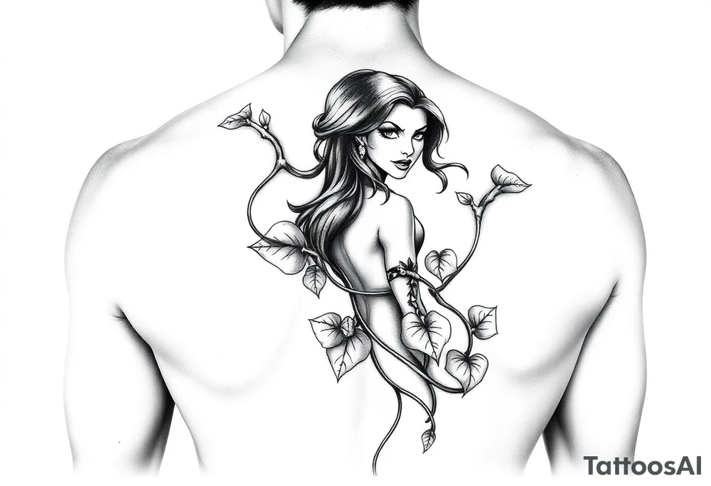 Poison ivy from batman comic style sketch tattoo tattoo idea