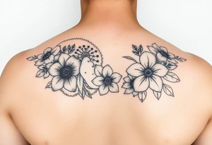 Waves, summer, flowers tattoo idea