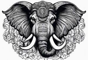 berserk strong mammoth head centerpiece tattoo idea