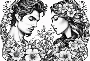 Twins, Pisces, aquarius, Capricorn, flowers tattoo idea