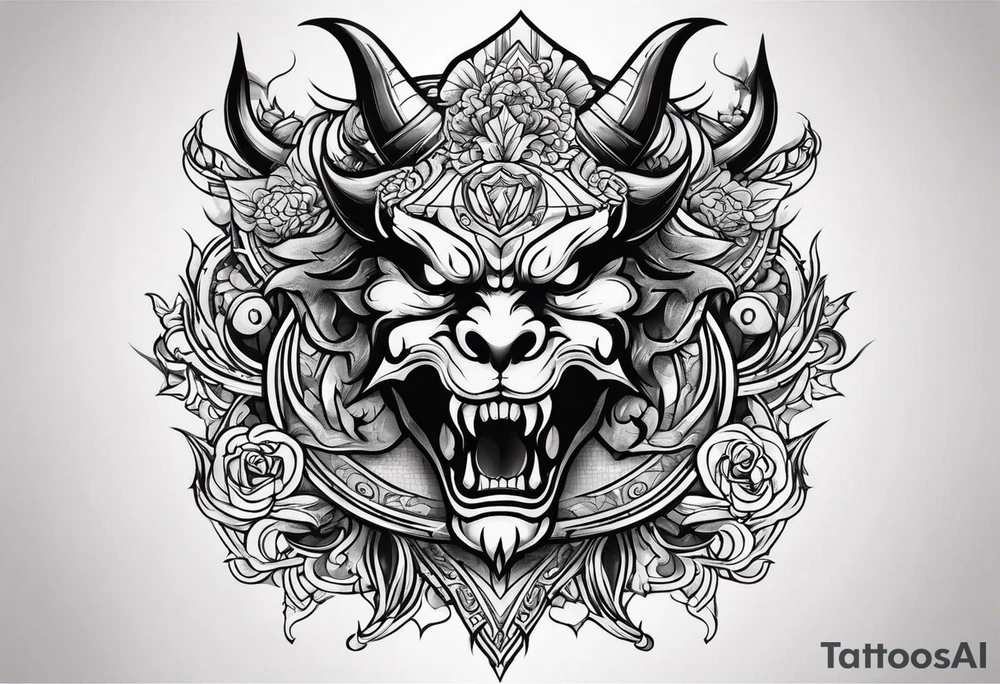 devilish symbols tattoo idea