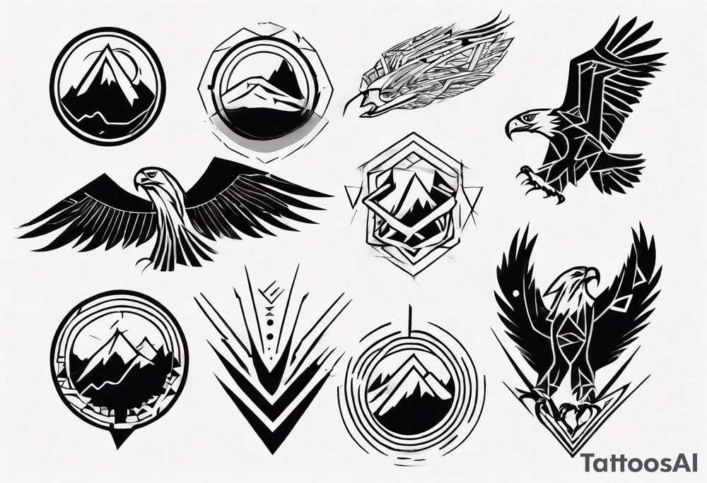 kora mountains eagles tattoo idea