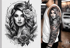 full sleeve sketch tattoo idea
