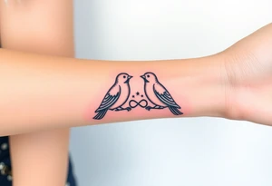 two birds sitting, stars and infinity theme tattoo idea