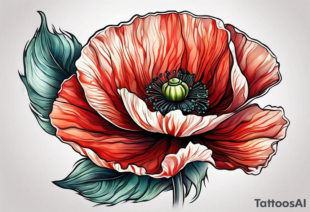 Poppy flower tattoo idea