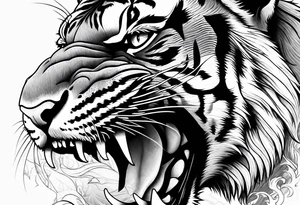 Tiger mauling a cat tattoo idea