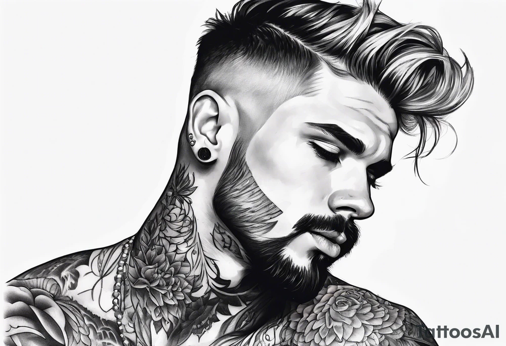 Tattoo artist short hair man tattoo idea