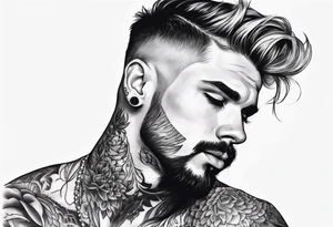 Tattoo artist short hair man tattoo idea