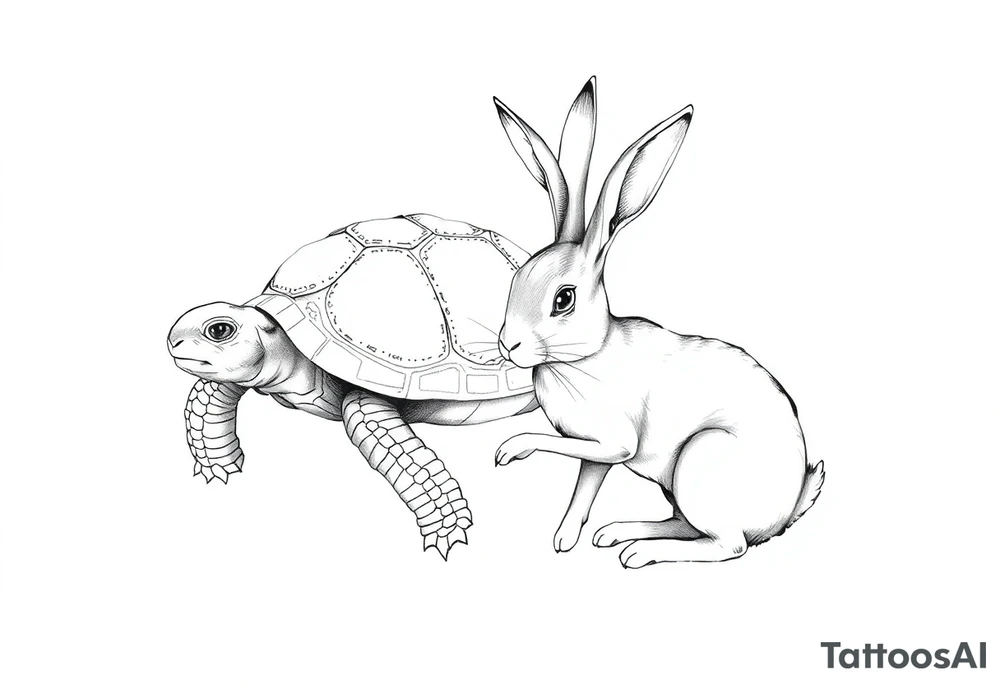 Tortoise and hare tattoo idea