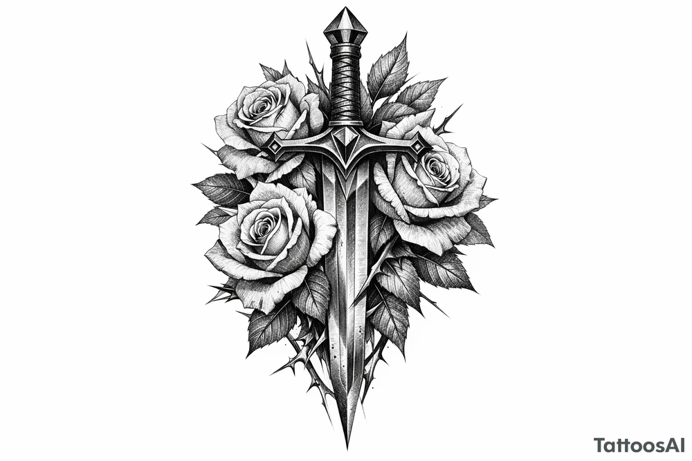 sword,roses. tattoo idea