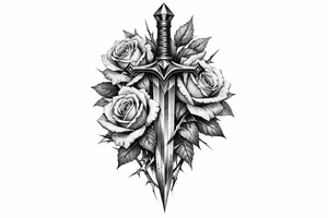 sword,roses. tattoo idea
