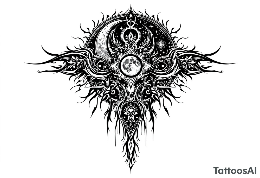 Witch moon tattoo idea