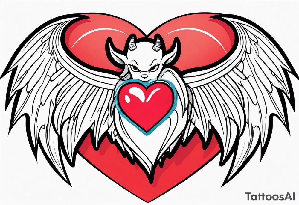 angelish devil heart/wings tattoo idea