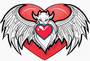 angelish devil heart/wings tattoo idea