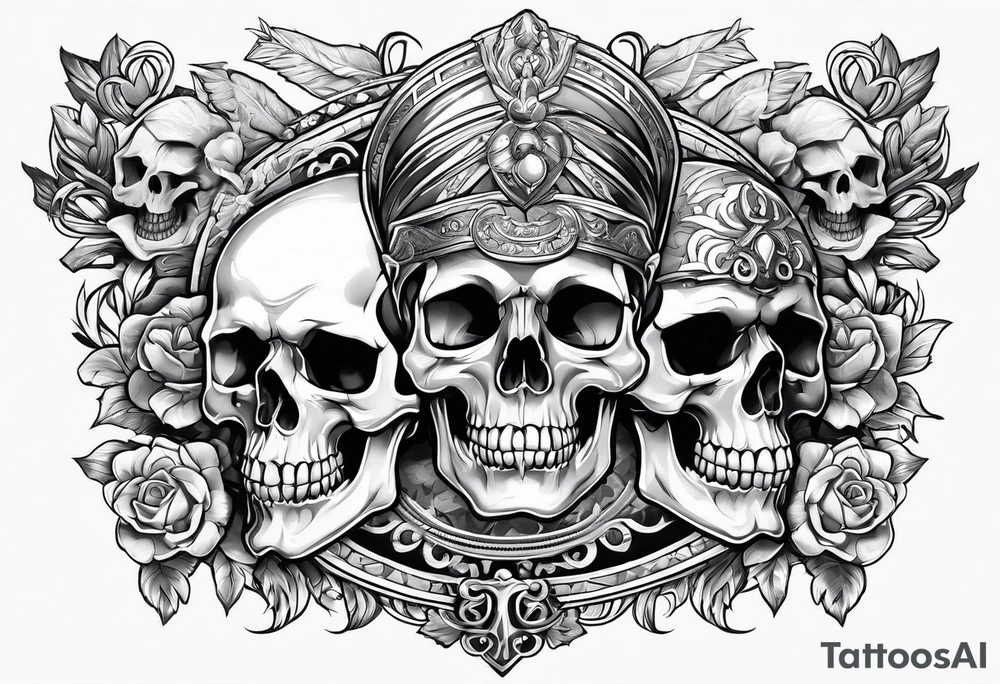 ancient greece and skulls tattoo idea