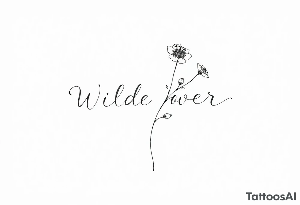 Wildflower written in stem tattoo idea