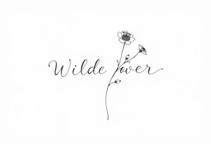 Wildflower written in stem tattoo idea