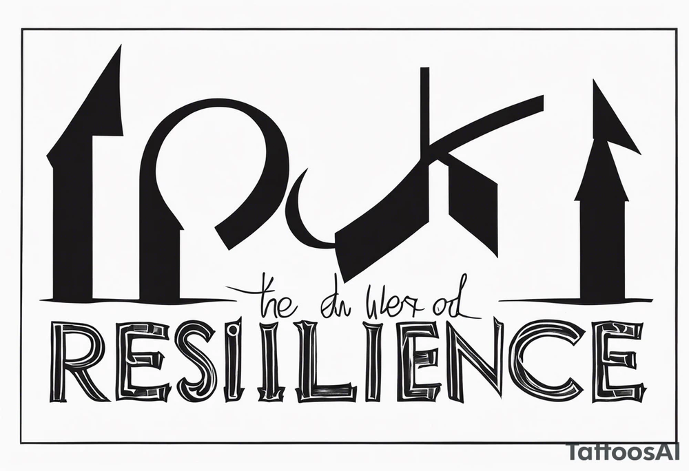 Use the word resilience and represent 2 boys and 1 mom tattoo idea