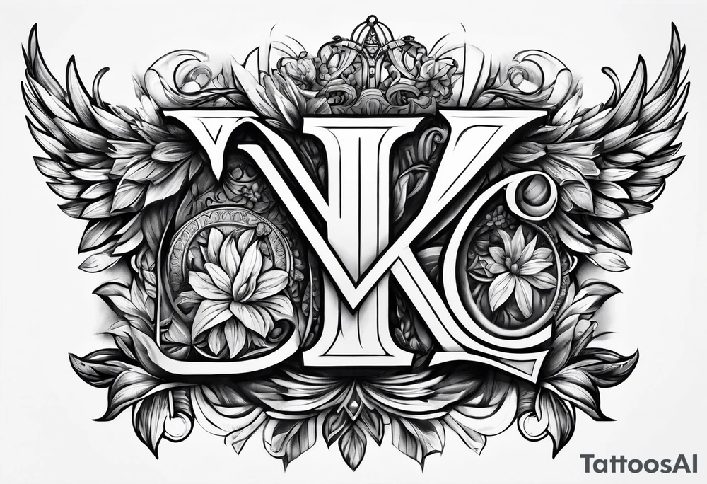 Capital letter Y followed by the Roman date June 1 tattoo idea