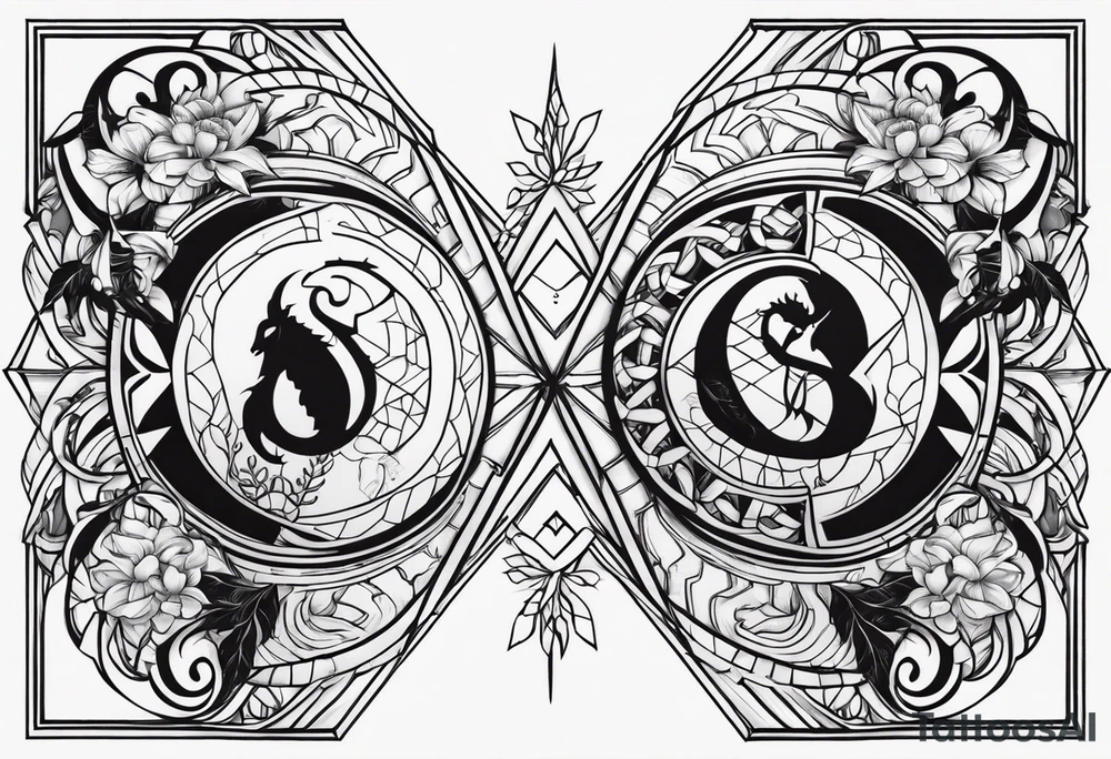 Virgo and Scorpio symbol tattoo idea