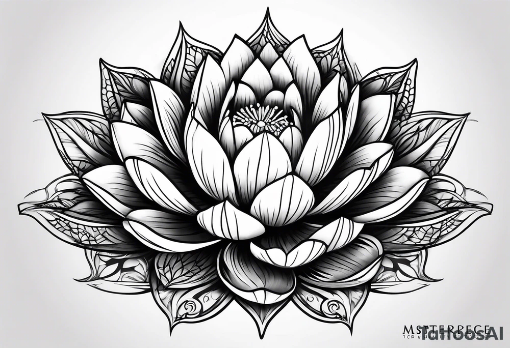 Floating lotus tattoo idea