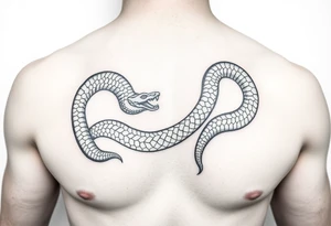 snake on chest tattoo idea