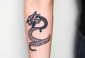 Snake tiger crane monkey tattoo idea
