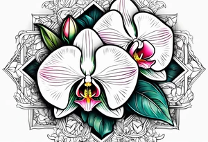 Rhaven and white orchid tattoo idea