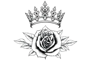 Kings crown above the name Aiden with a rose tattoo idea
