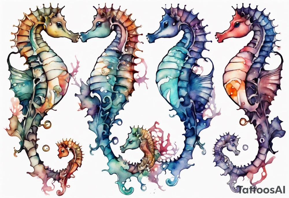 a beautiful seahorse woman hybrid tattoo idea