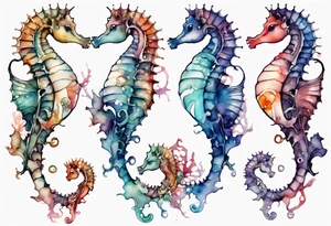 a beautiful seahorse woman hybrid tattoo idea