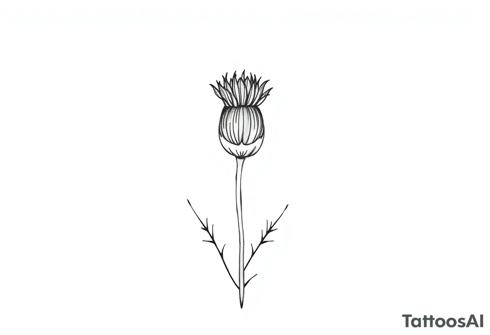 minimaliste thistle tattoo idea