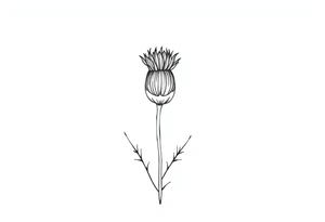 minimaliste thistle tattoo idea