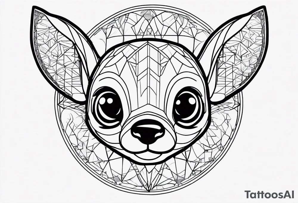 Stitch minimalistisch tattoo idea