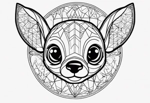Stitch minimalistisch tattoo idea