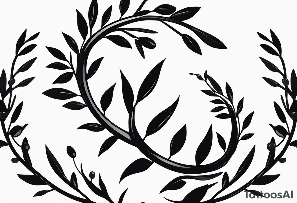 An olive branch wrap for the forearm that converts into a thorn crown at the bottom tattoo idea