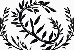 An olive branch wrap for the forearm that converts into a thorn crown at the bottom tattoo idea