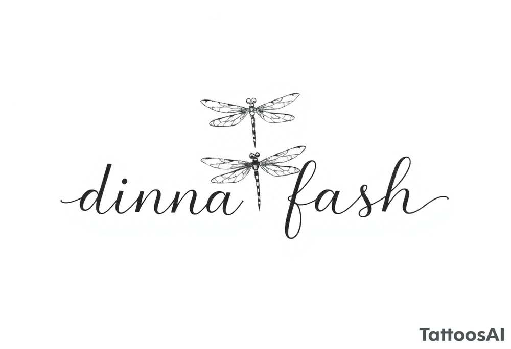 minimalist simple for hand thistle with dragonfly text : dinna fash tattoo idea