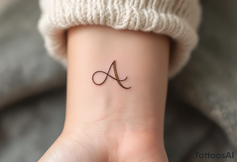 A rune etched with clean lines in golden and amber tones. tattoo idea