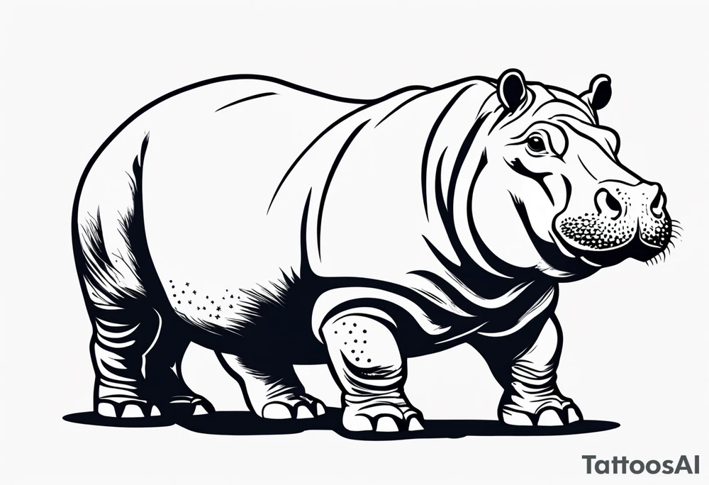 Baby hippo with ar 15 tattoo idea
