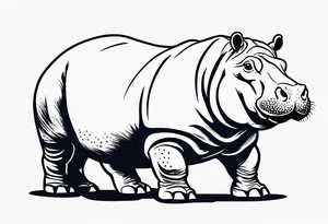 Baby hippo with ar 15 tattoo idea
