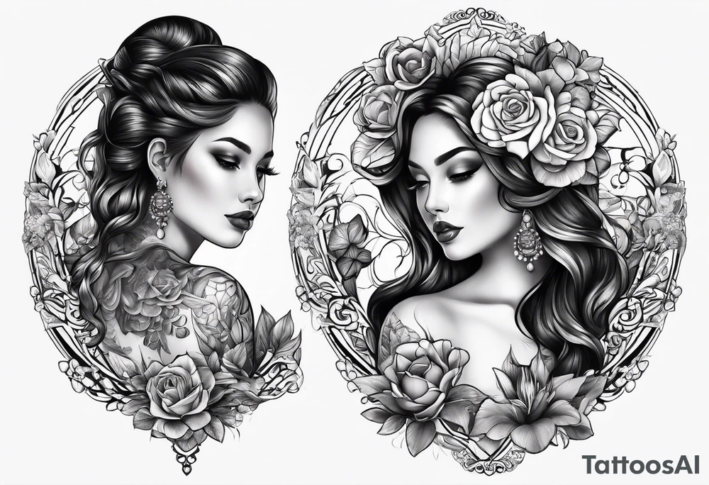 2 sets of twins tattoo idea