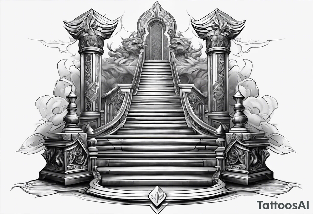 Valhalla sword stairs tattoo idea