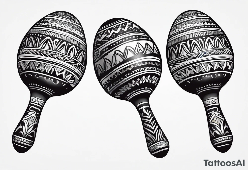 Two Cuban shaking maracas. tattoo idea