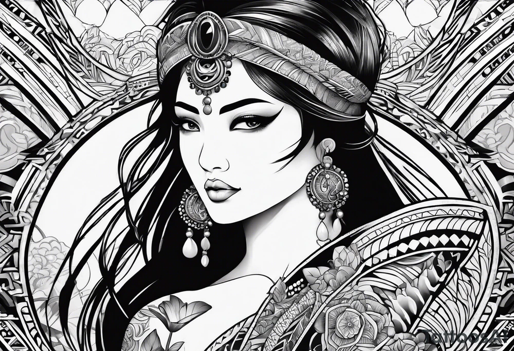Tribal chest tattoo tattoo idea