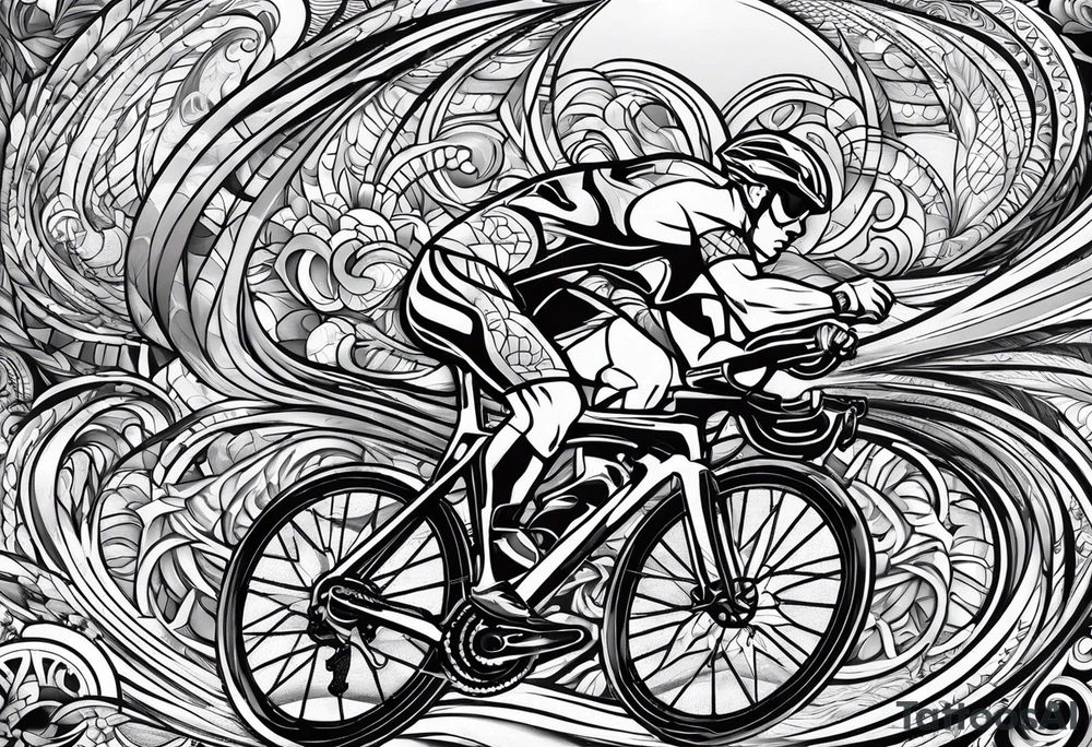 Triathlon IronMan cycling swim run tattoo idea
