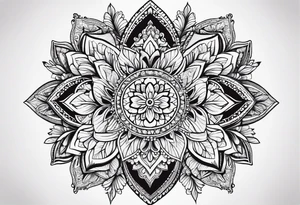 Mandala with flowers tattoo idea